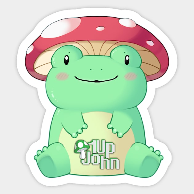 1UpJohn Shroom Frog Sticker by 1UpJohn